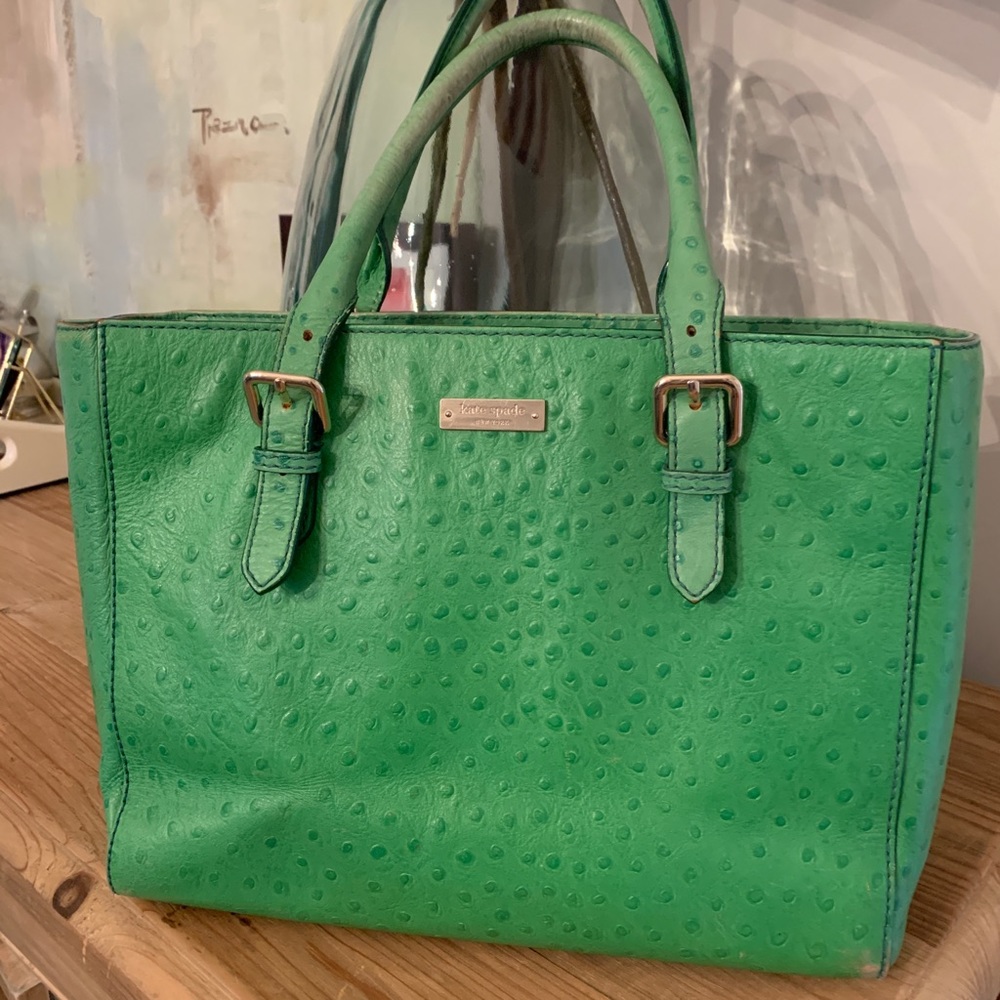 Kate Spade RARE green ostrich bag